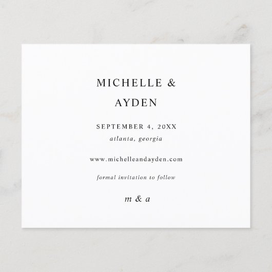 Budget Fun Mod Instant Foto Save the Date Flyer (Achterkant)