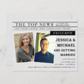 Budget Fun Newspapier Headline Photo Save the Date (Voorkant / Achterkant)