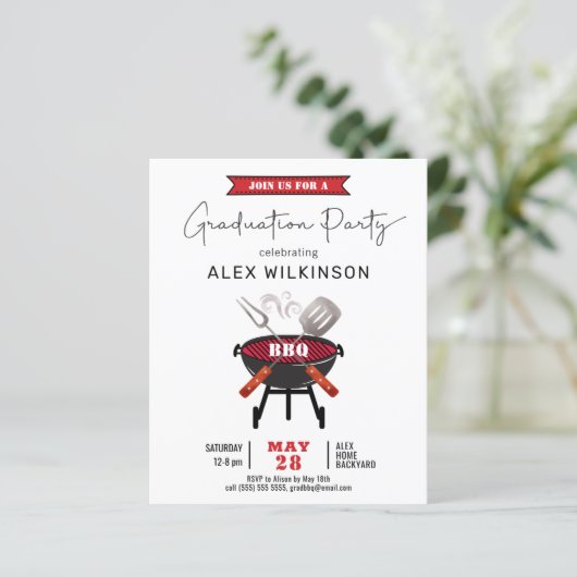 BUDGET Fun Rood Script Foto AFSTUDEERDER BBQ Uitno (Staand voorkant)