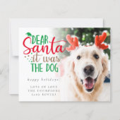 Budget Fun Santa Het was de Dog Photo Holiday Kaar (Voorkant)