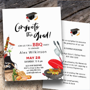 BUDGET Fun Script Diploma-uitreiking BBQ-feest uit Flyer