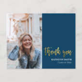 BUDGET Fun Script Modern Foto Grad Bedankkaart Flyer (Voorkant)