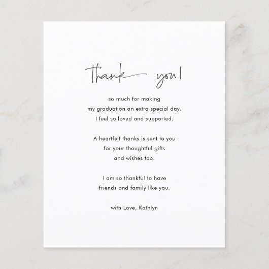 BUDGET Fun Script Moderne Afstuderen Hartelijk dan Flyer (Achterkant)