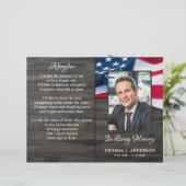 Budget Funeral American Flag Memorial Programme (Staand voorkant)