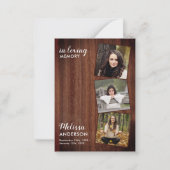 Budget Funeral Bedankt 3 Foto Memorial Notitiekaartje (Voorkant)