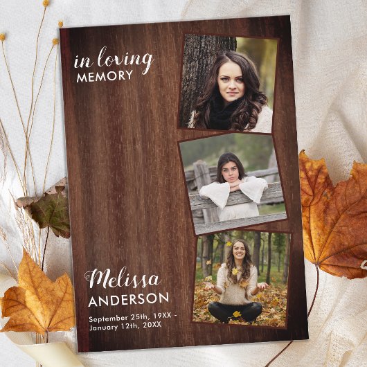 Budget Funeral Bedankt 3 Foto Memorial Notitiekaartje