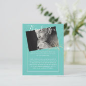 BUDGET Funeral Bedankt Foto Blauwgroen Lilly (Staand voorkant)