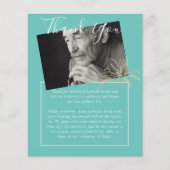 BUDGET Funeral Bedankt Foto Blauwgroen Lilly (Voorkant)