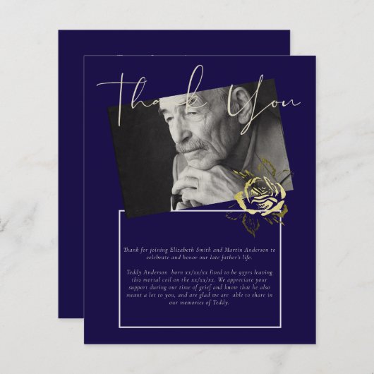 BUDGET Funeral Bedankt voor de foto van Navy Blue  (Voorkant / Achterkant)