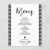 Budget Funeral Black and White Menu Kaart (Voorkant)