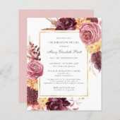 Budget Funeral Burgundy Pink Floral (Voorkant / Achterkant)