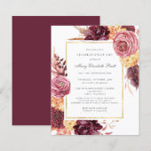 Budget Funeral Burgundy Pink Floral (Voorkant / Achterkant)