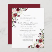 Budget Funeral Burgundy Red Rose Floral (Voorkant / Achterkant)