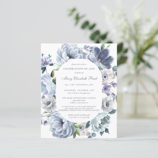 Budget Funeral Dusty Blue Floral (Staand voorkant)