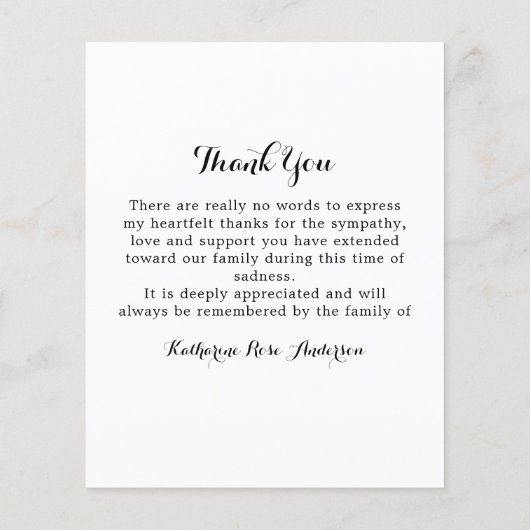 Budget Funeral Eucalyptus Sympathie Hartelijk dank (Achterkant)