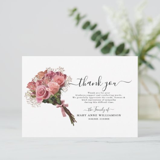 Budget Funeral Hartelijk dank Bedankkaart (Staand voorkant)