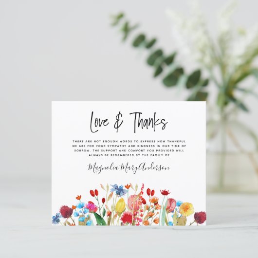 BUDGET Funeral Hartelijk dank | Moderne wilde bloe (Staand voorkant)