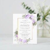 Budget Funeral Invitation Paars Floral (Staand voorkant)