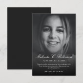 Budget Funeral Memorial Bereavement Sympathie Foto Bedankkaart (Voorkant / Achterkant)