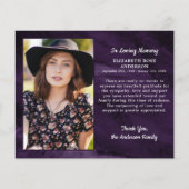 Budget Funeral Memorial Foto: Dank u Paars (Voorkant)