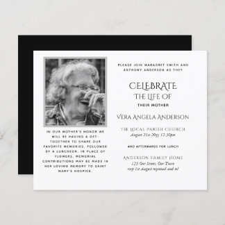 BUDGET Funeral Memorial INVITE Celebration of Life