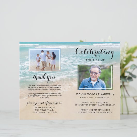 Budget Funeral Ocean Memorial Programme (Staand voorkant)