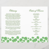 Budget Funeral Order of Service Clover-programma (Achterkant)