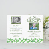 Budget Funeral Order of Service Clover-programma (Staand voorkant)