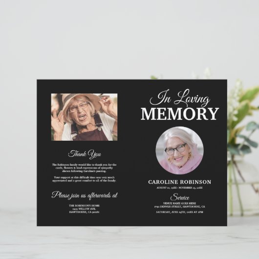 Budget Funeral Order of Service Memorial Programme (Staand voorkant)