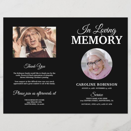 Budget Funeral Order of Service Memorial Programme (Voorkant)