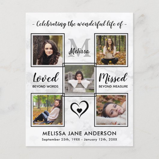 Budget Funeral Photo Memorial Celebration of Life (Voorkant)