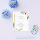 Budget Funeral Pink Floral Uitnodiging Flyer (Enkel)