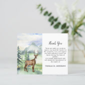 Budget Funeral Sympathie Bedankt Woodland Deer (Staand voorkant)