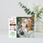 Budget Funny Dog Photo Holiday Greeting Card (Staand voorkant)