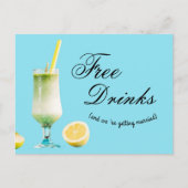 Budget Funny Gratis Drinken Bruiloft Save the Date Aankondigingskaart (Voorkant)