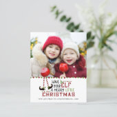 Budget Funny Kerstmis Elf Fotovakantiekaart (Staand voorkant)