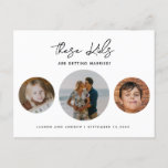 Budget Funny Kinder Photo Wedding Save the Date Aankondigingskaart<br><div class="desc">Unieke grappige Kinder foto-bruiloft bespaart het Briefkaart Datum</div>