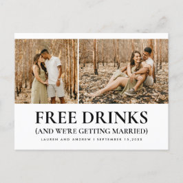 Budget Funny Modern Photo Wedding Save the Date Aankondigingskaart