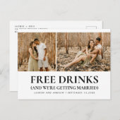 Budget Funny Modern Photo Wedding Save the Date Aankondigingskaart (Voorkant / Achterkant)