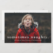 Budget Funny Naughty 3 Foto Kerstmis Kaart (Voorkant / Achterkant)