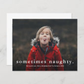 Budget Funny Naughty 3 Foto Kerstmis Kaart (Voorkant / Achterkant)