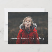 Budget Funny Naughty 3 Foto Kerstmis Kaart