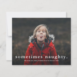 Budget Funny Naughty 3 Foto Kerstmis Kaart