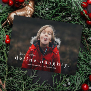 Budget Funny Naughty 3 Foto Kerstmis Kaart