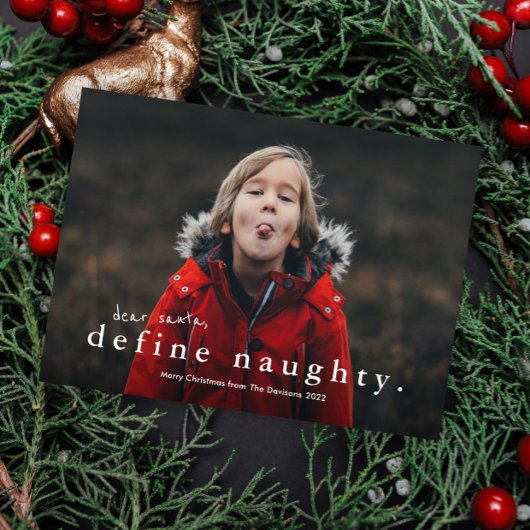 Budget Funny Naughty 3 Foto Kerstmis Kaart