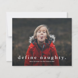 Budget Funny Naughty 3 Foto Kerstmis Kaart
