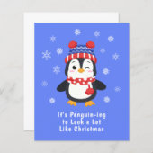 Budget Funny Penguin-kerstKaart (Voorkant / Achterkant)