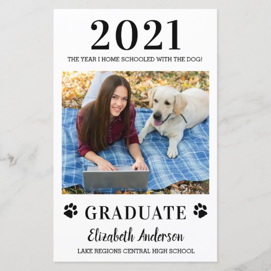 Budget Funny Photo Home School Dog Afstuderen (Voorkant)