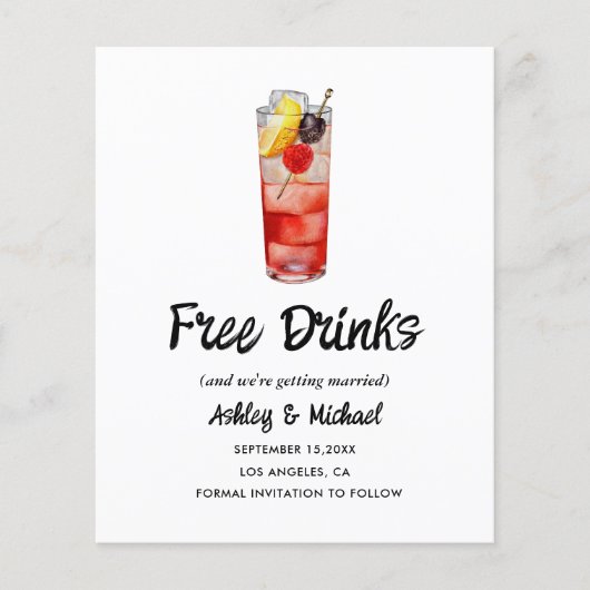 Budget Funny Photo Modern Wedding Save the Date Flyer (Voorkant)