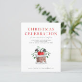 Budget Funny Santa Kerstparty Uitnodiging (Staand voorkant)